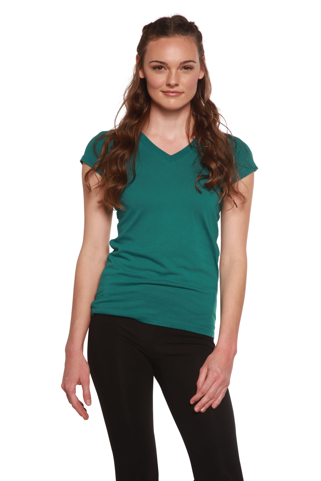 Bamboo Women's V-Neck T-Shirt – Soft Relaxed Fit Casual Top