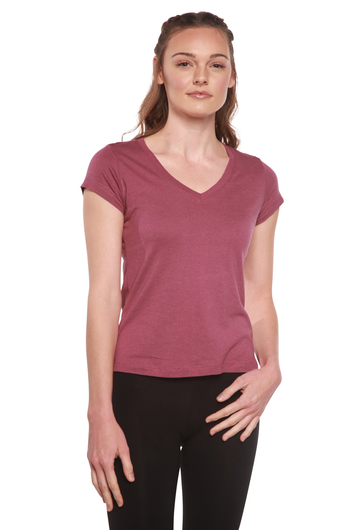 Bamboo Women's V-Neck T-Shirt – Soft Relaxed Fit Casual Top