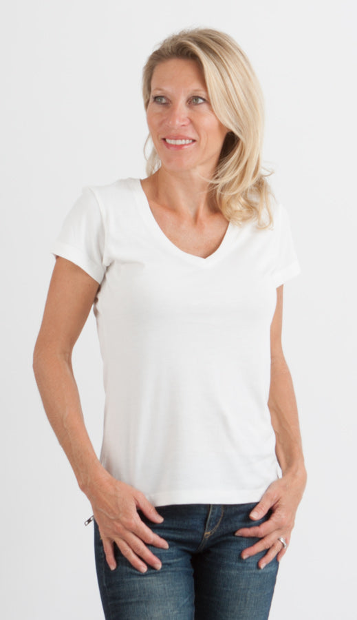 Bamboo Women's V-Neck T-Shirt – Soft Relaxed Fit Casual Top