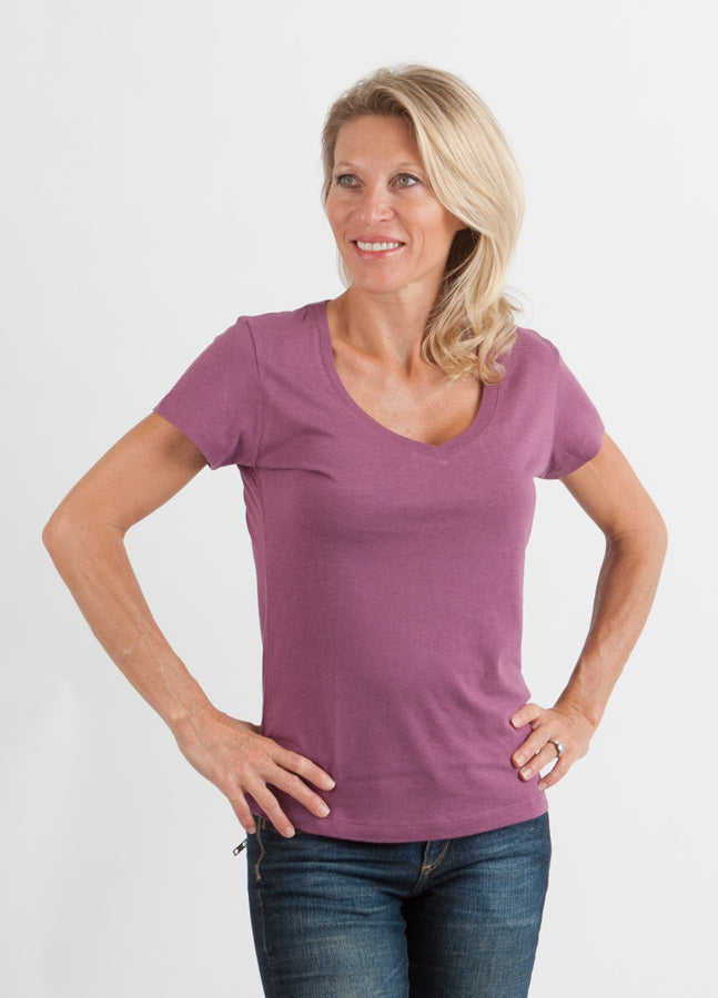 Bamboo Women's V-Neck T-Shirt – Soft Relaxed Fit Casual Top