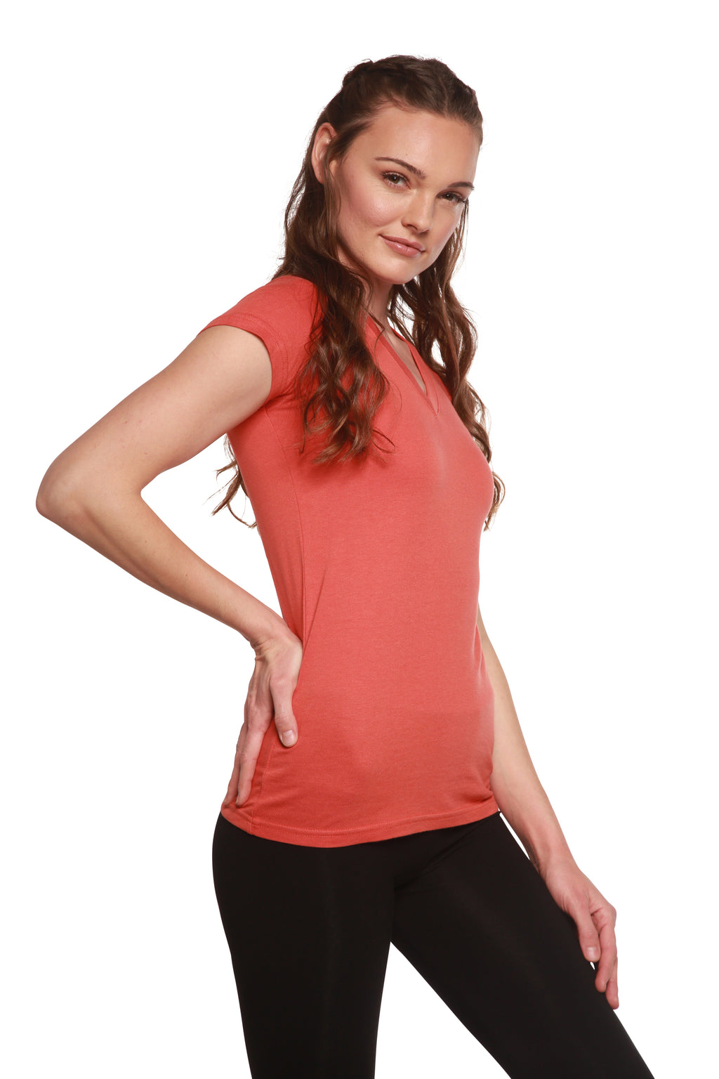 Bamboo Women's V-Neck T-Shirt – Soft Relaxed Fit Casual Top