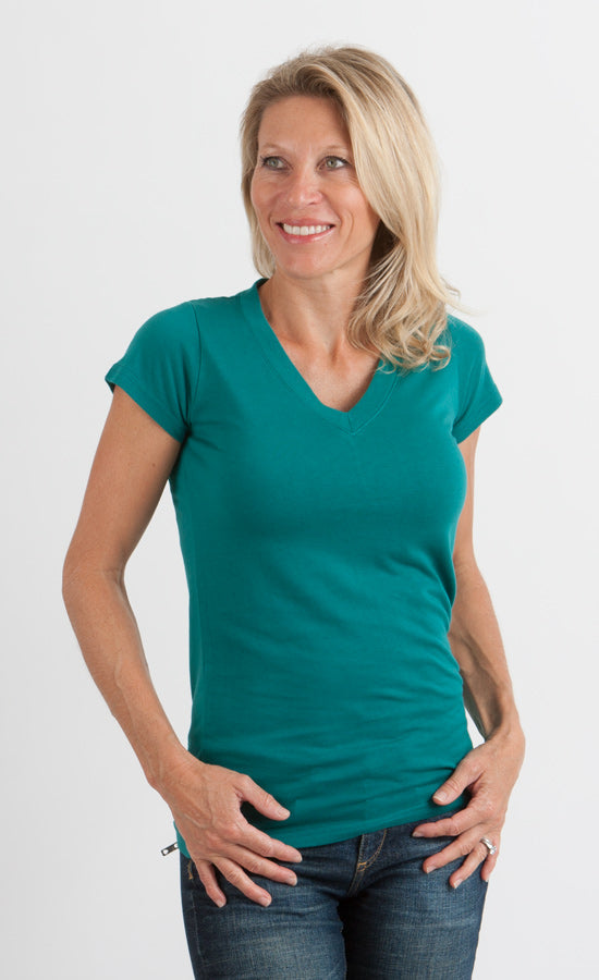 Bamboo Women's V-Neck T-Shirt – Soft Relaxed Fit Casual Top