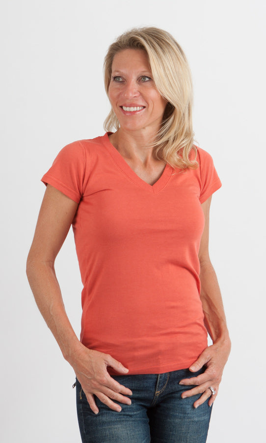 Bamboo Women's V-Neck T-Shirt – Soft Relaxed Fit Casual Top