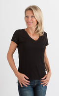 Bamboo Women's V-Neck T-Shirt – Soft Relaxed Fit Casual Top