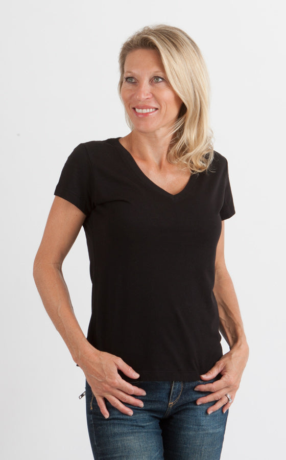 Bamboo Women's V-Neck T-Shirt – Soft Relaxed Fit Casual Top