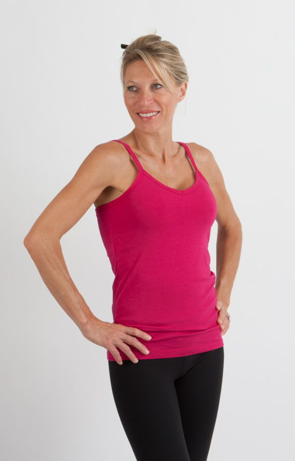 Bamboo Women's Camisole with Built-In Shelf Bra – Soft Lounge Top