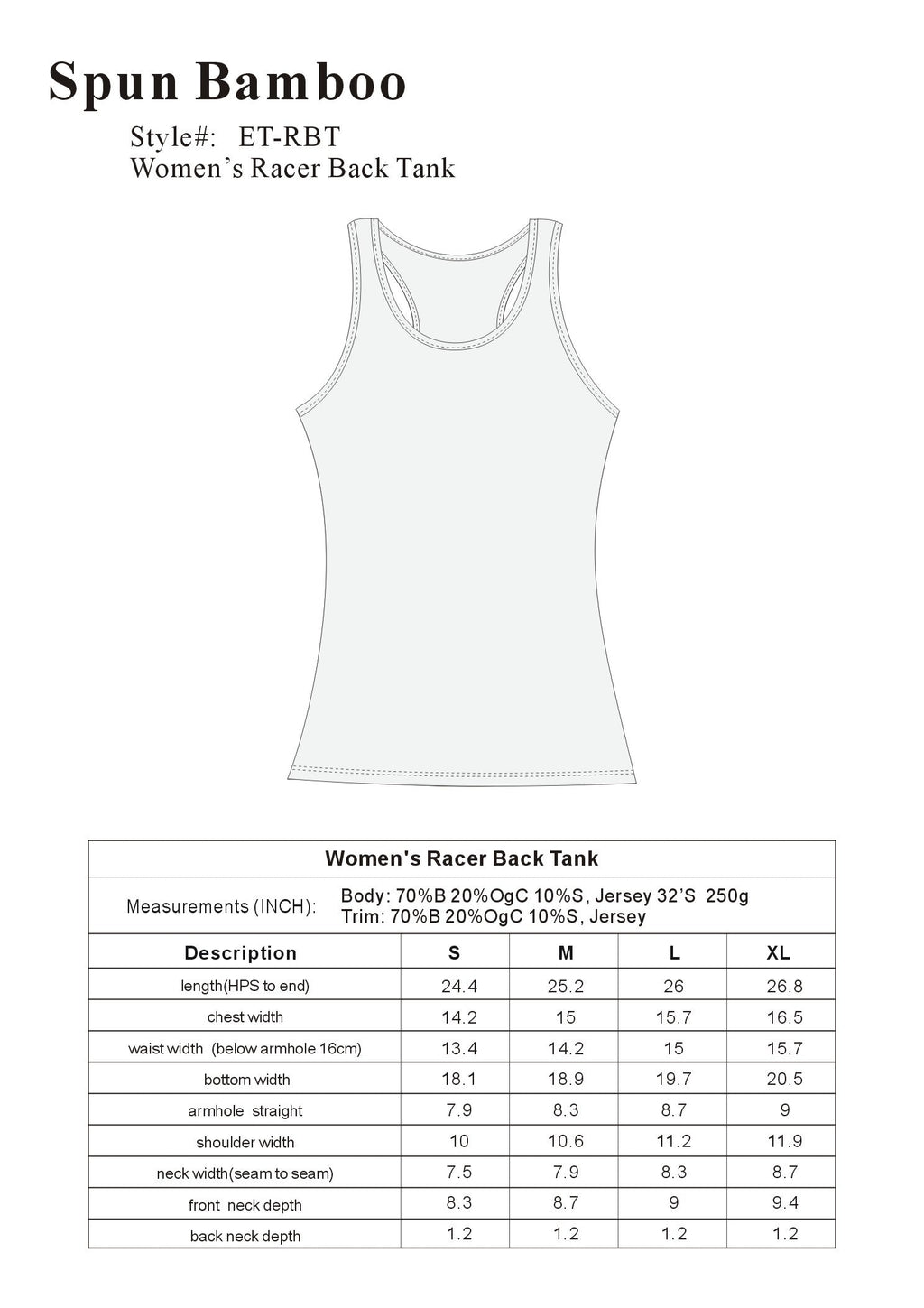 Bamboo Women's Racerback Tank Top – Soft Athletic Sleeveless Top
