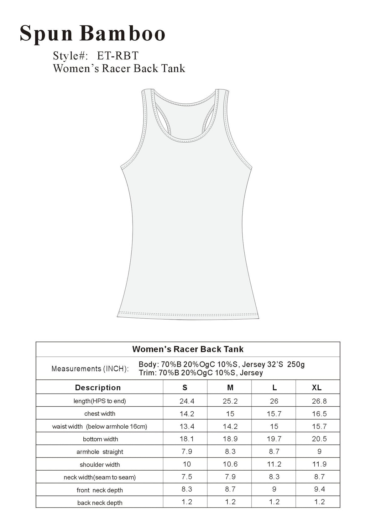 Bamboo Women's Racerback Tank Top – Soft Athletic Sleeveless Top
